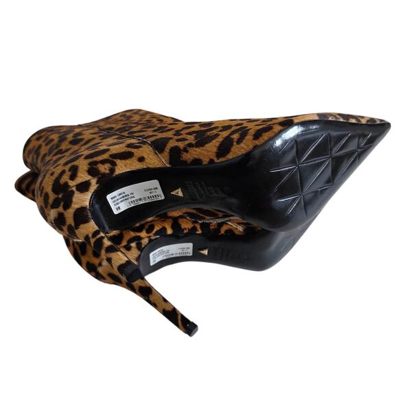Schutz Mikki Casual Leopard Print Pointed Toe Genuine Calf Hair Bootie Size 9 - Picture 5 of 7